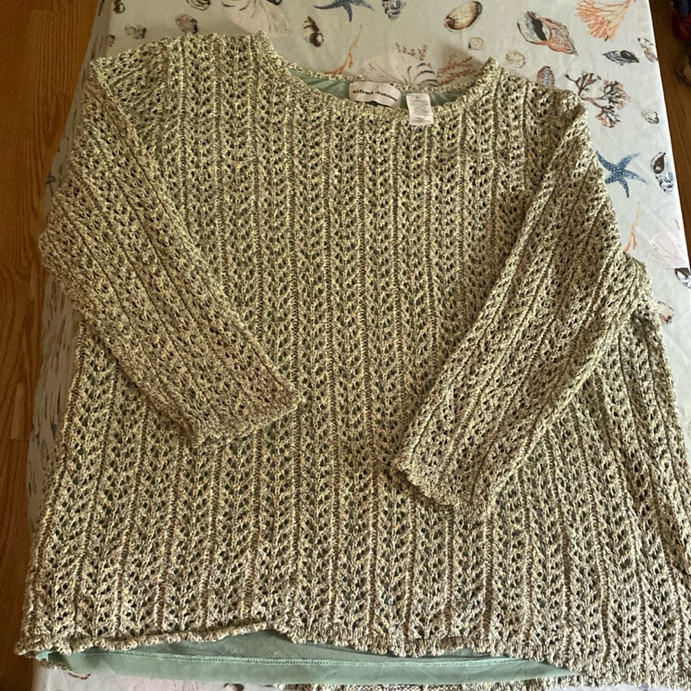 Alfred Dunner knit sweater with a lil sparkle, 3/4 sleeves size XL.